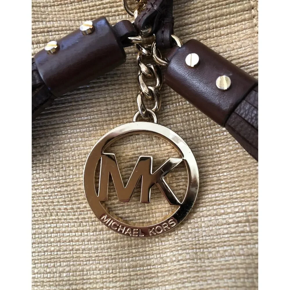Michael Kors Bennet Straw Hobo Shoulder bag With gold accents & tassel